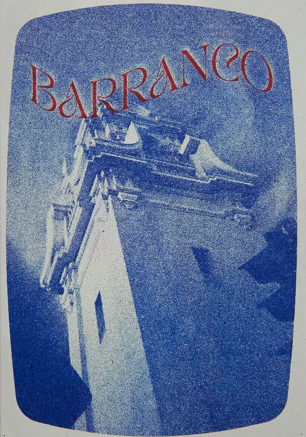 Iglesia La Santísima Cruz, Barranco: postal dibujada a mano por Luis Salcedo Nieto